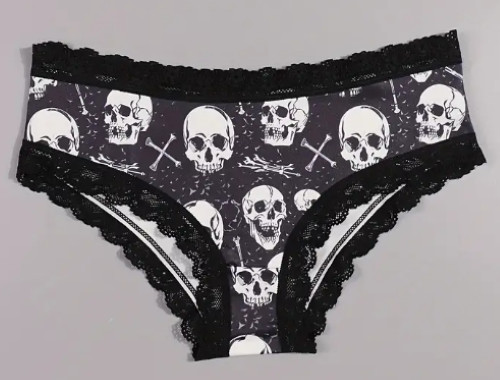Satin Low Rise Bikini Panty W/Lace Trim Sexy Silky Naughty Sissy Size XL ☠️🌹