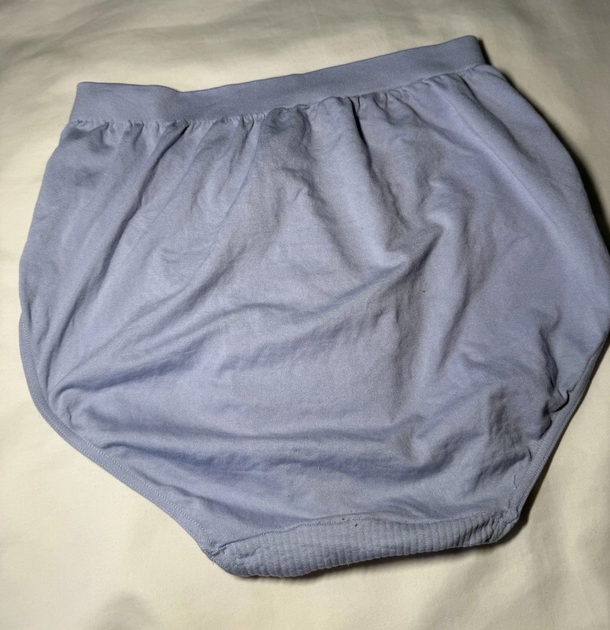 Vtg Bali Womens Seamless Hi Cut Panty Brief Underwear Size 6/7 in Blue