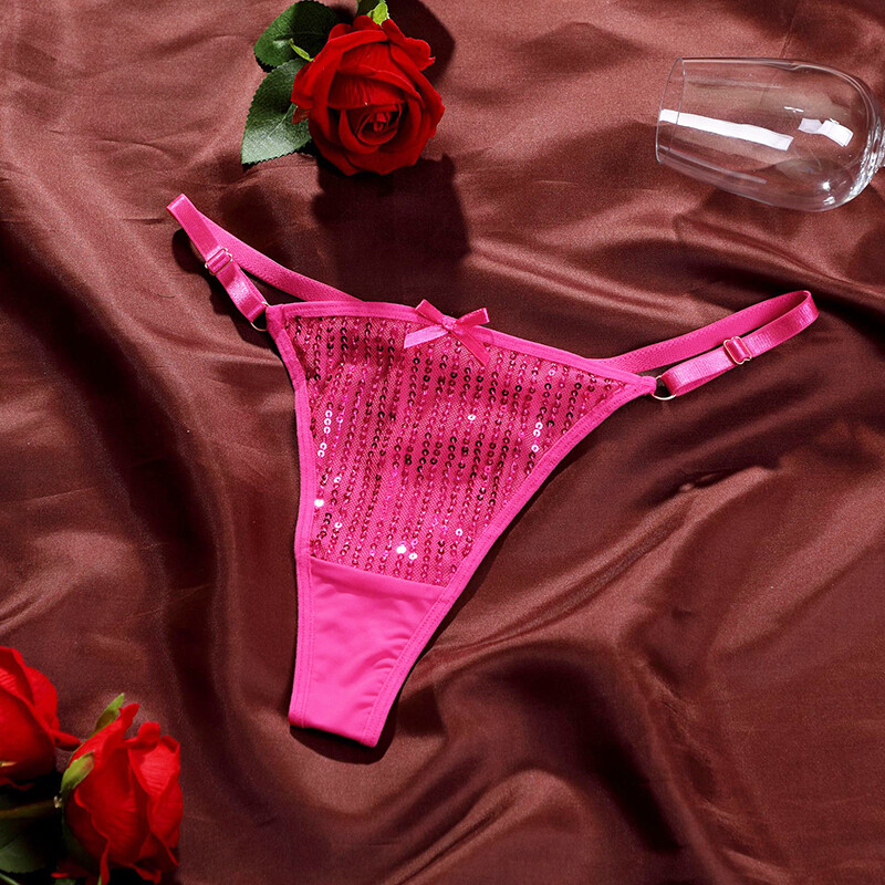 6 Pack Lot Sexy Womens Glitter Panties Thongs G string Briefs Underwear Tanga