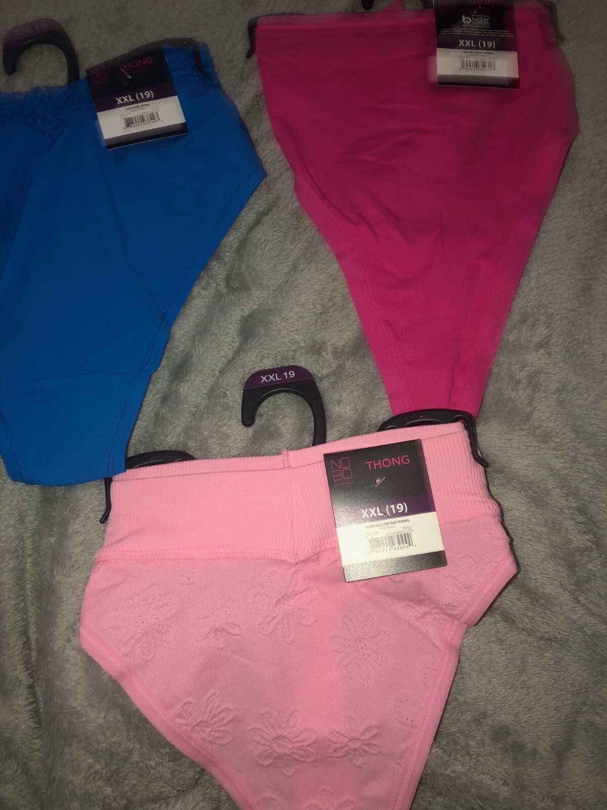 *NWTWomen’s Lot of (3) G-STRING PANTIES sz. 19 XXL NOBO