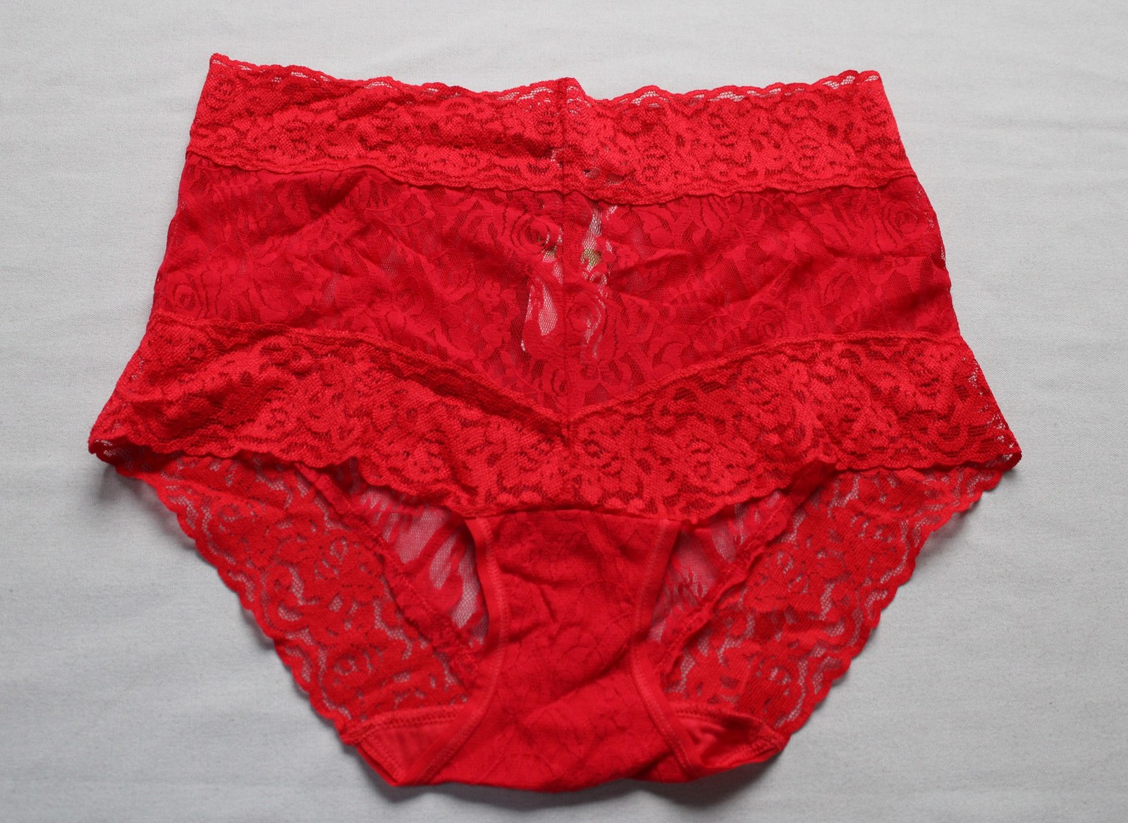 Felina Women’s Delectable High Rise Lace Boyleg Panties LB3 True Red Large NWT