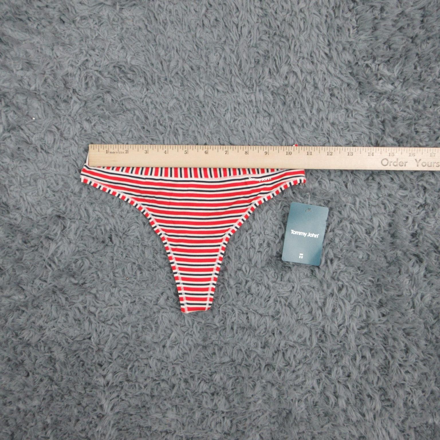 Tommy John Thong Panties Womens XS Multicolor Striped Modal Second Skin NWT
