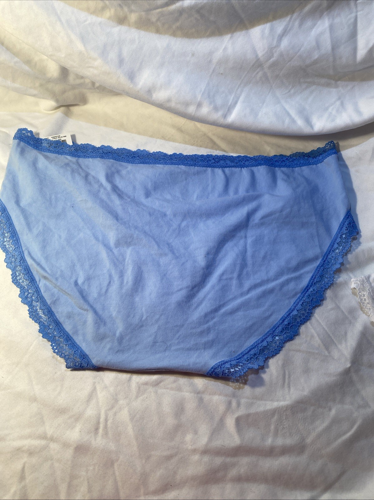 2 Jenni Intimates Lace Trim Hipster Underwear 1 White & 1 Baby Blue New W/Tag