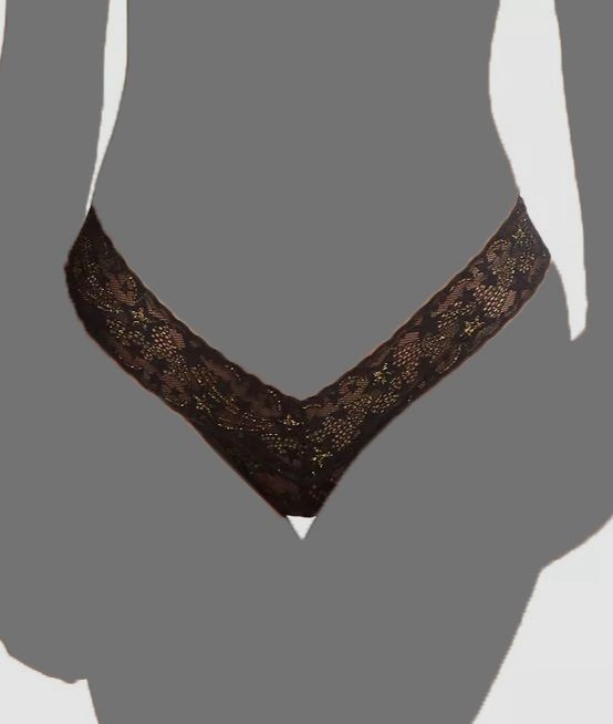 $25 Hanky Panky Women’s Black Night Fever Lace Thong Panty Size OS (4-14)