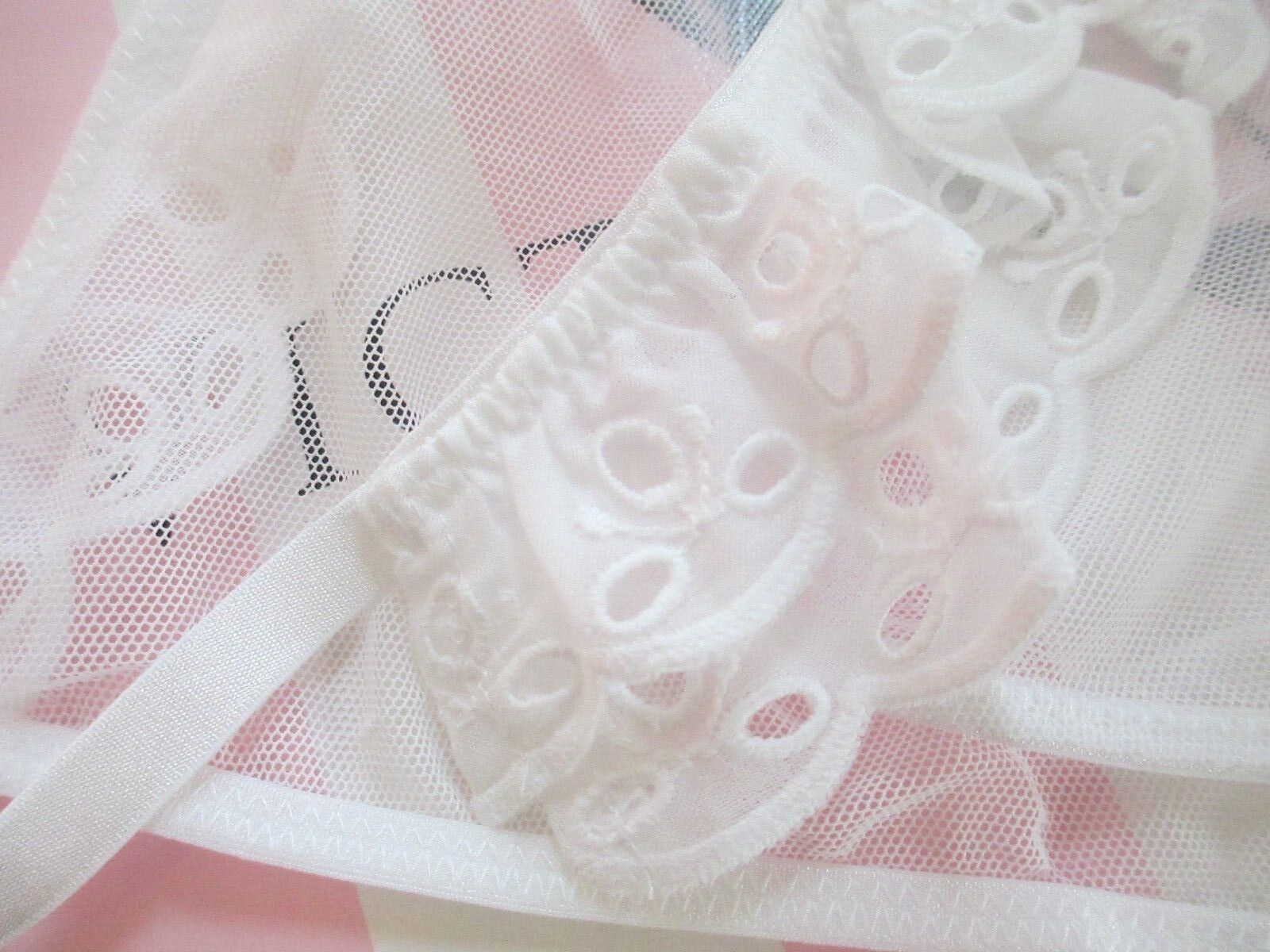 VICTORIA’S SECRET DREAM ANGELS String Bikini Panty S M L White NWT Ruffle Eyelet