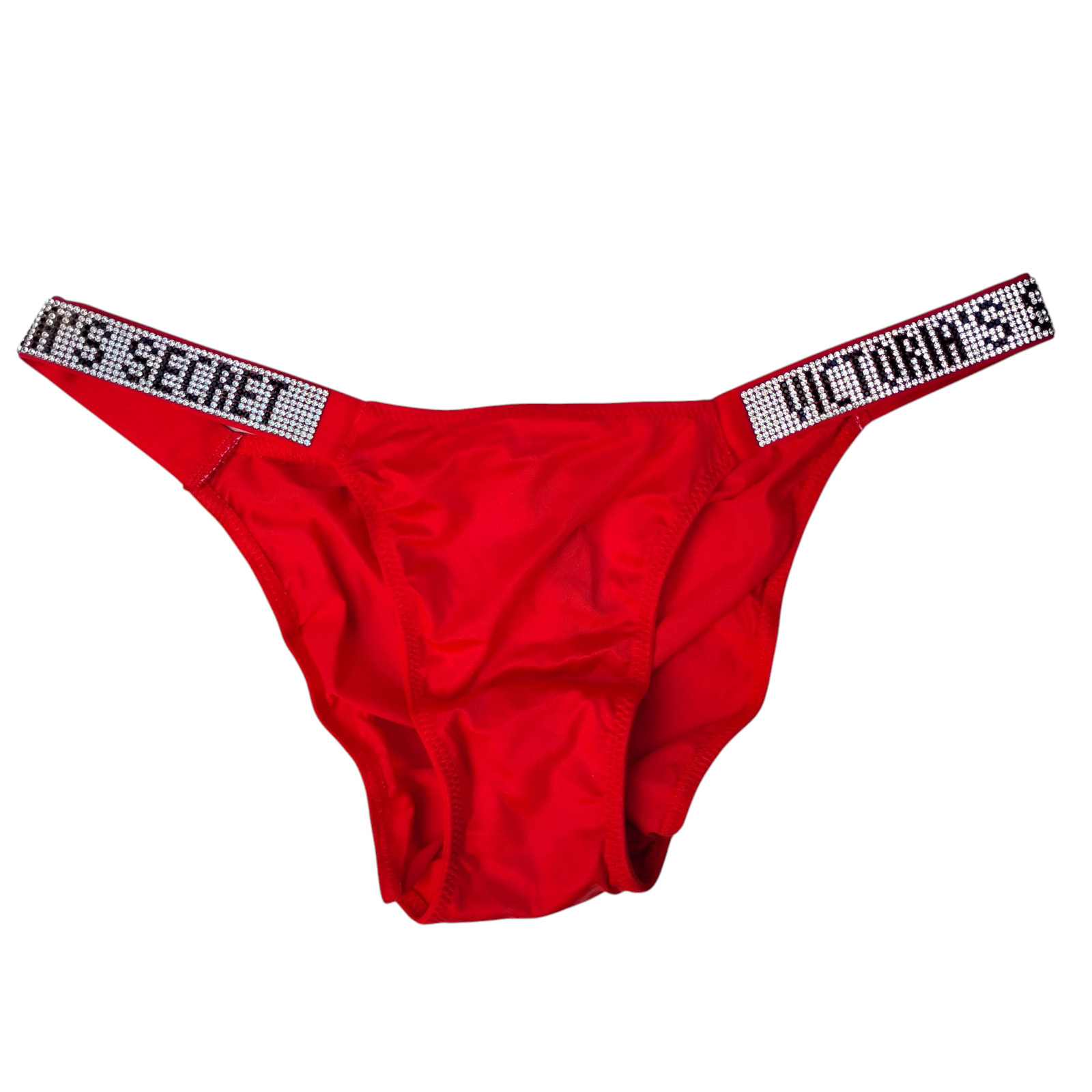 Victoria’s Secret S/P Rhinestone Bling Waist Satin Bikini Panties NWT