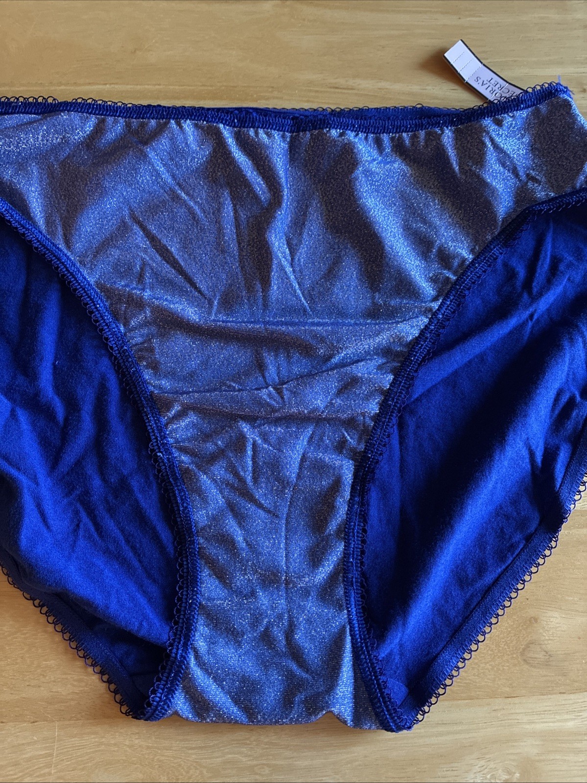 Victoria’s Secret High Leg Brief Size Large Blue Metallic NWT Sexy
