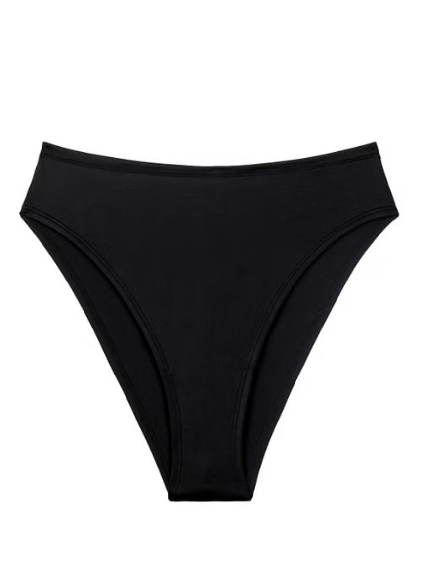 New CUUP The High Waist Satin Panty Black Shine Size 2 Small