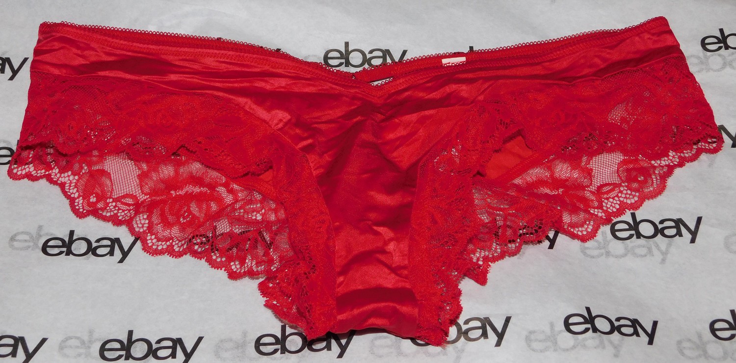 NEW Victoria’s Secret Very Sexy Cheeky Panty Red Satin Lace Medium M Lipstick VS