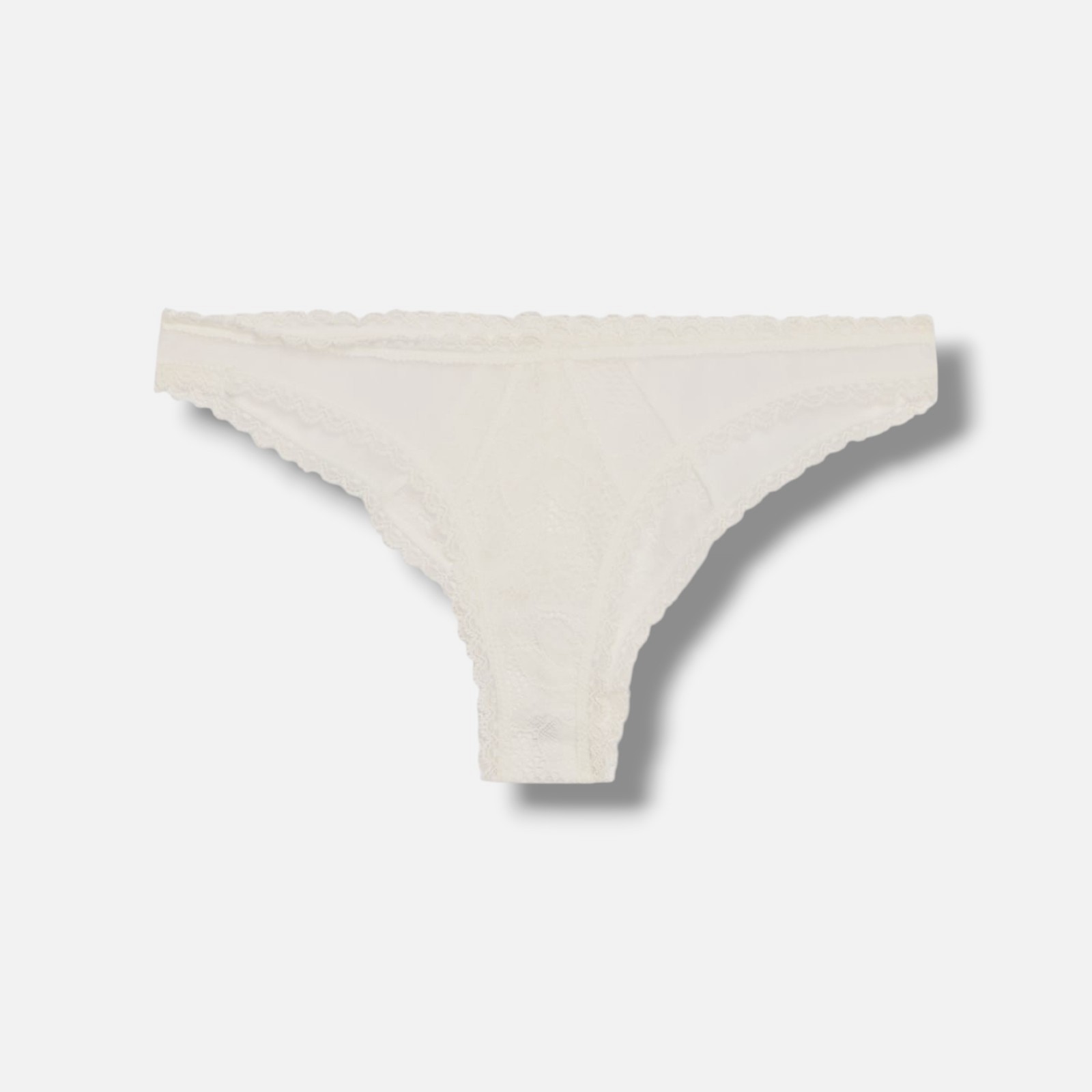 Kiki De Montparnasse Women’s White Dahlia Scalloped Floral Lace Panty Size XS.