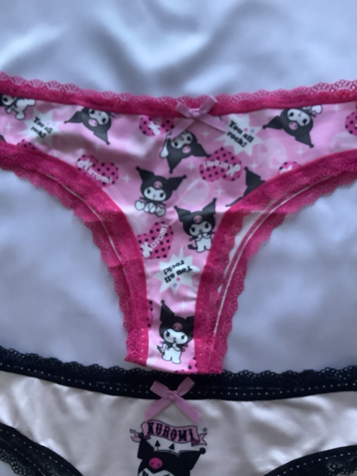 Women’s/Teen Sanrio Kuromi My Melody Kawaii Thong Panties Stretch 3pk Medium