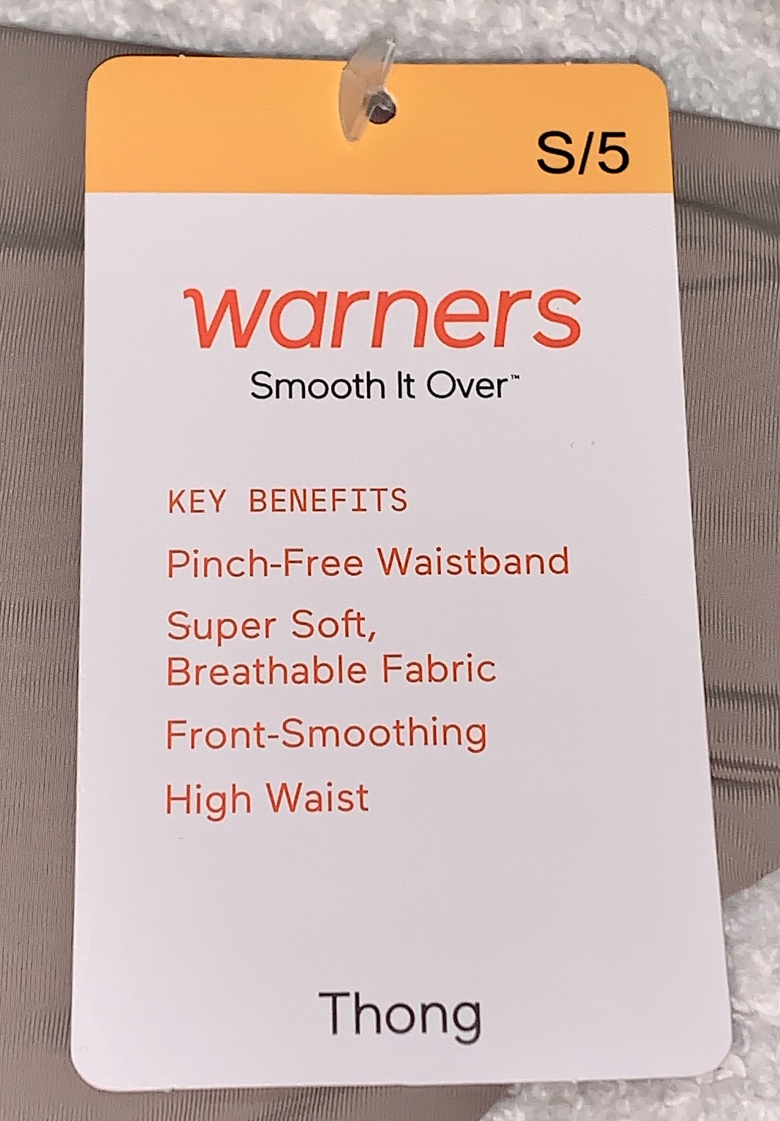 WARNERS Smooth It Over Mink High Waist Thong Panty Womens Sz S M L XL 2XL