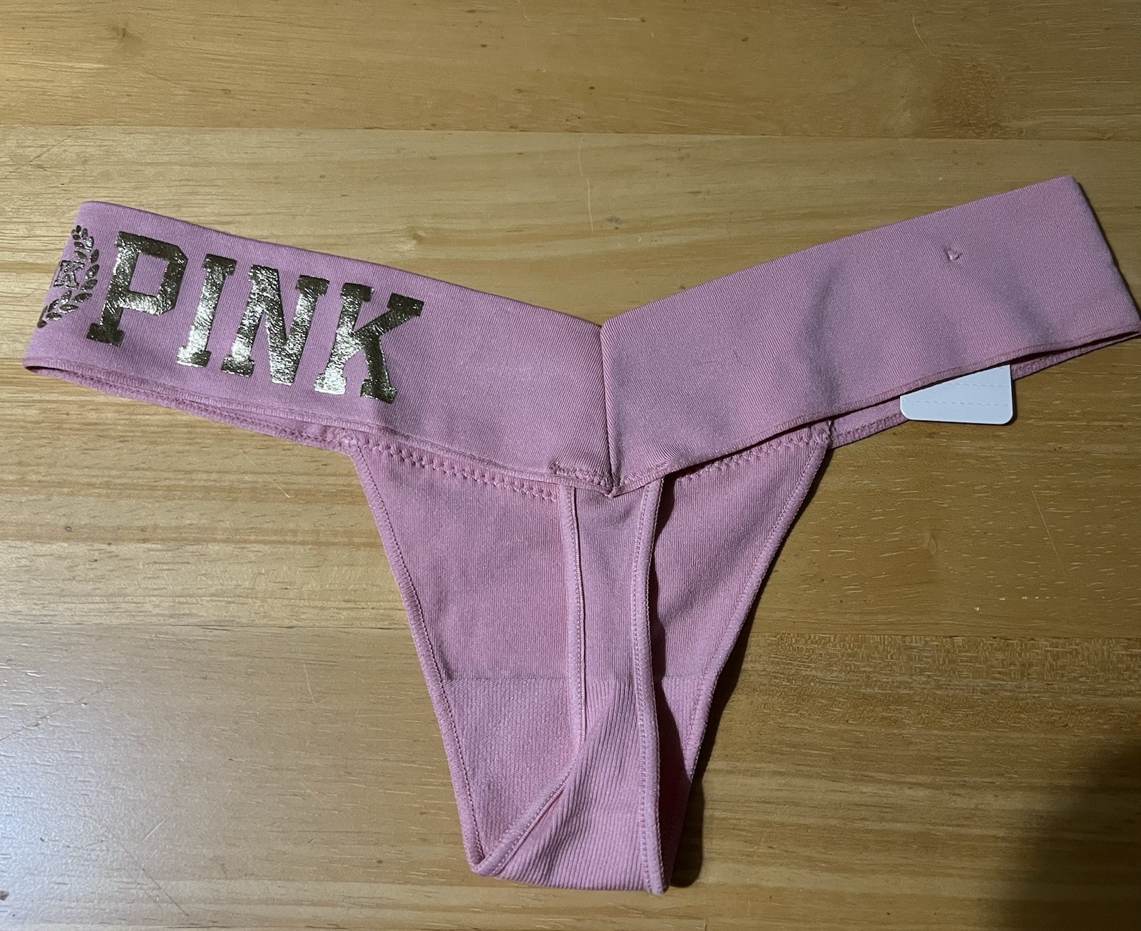 Victoria’s Secret Pink Brand Thong Women Panties Size XS/XP Pink With Gold New