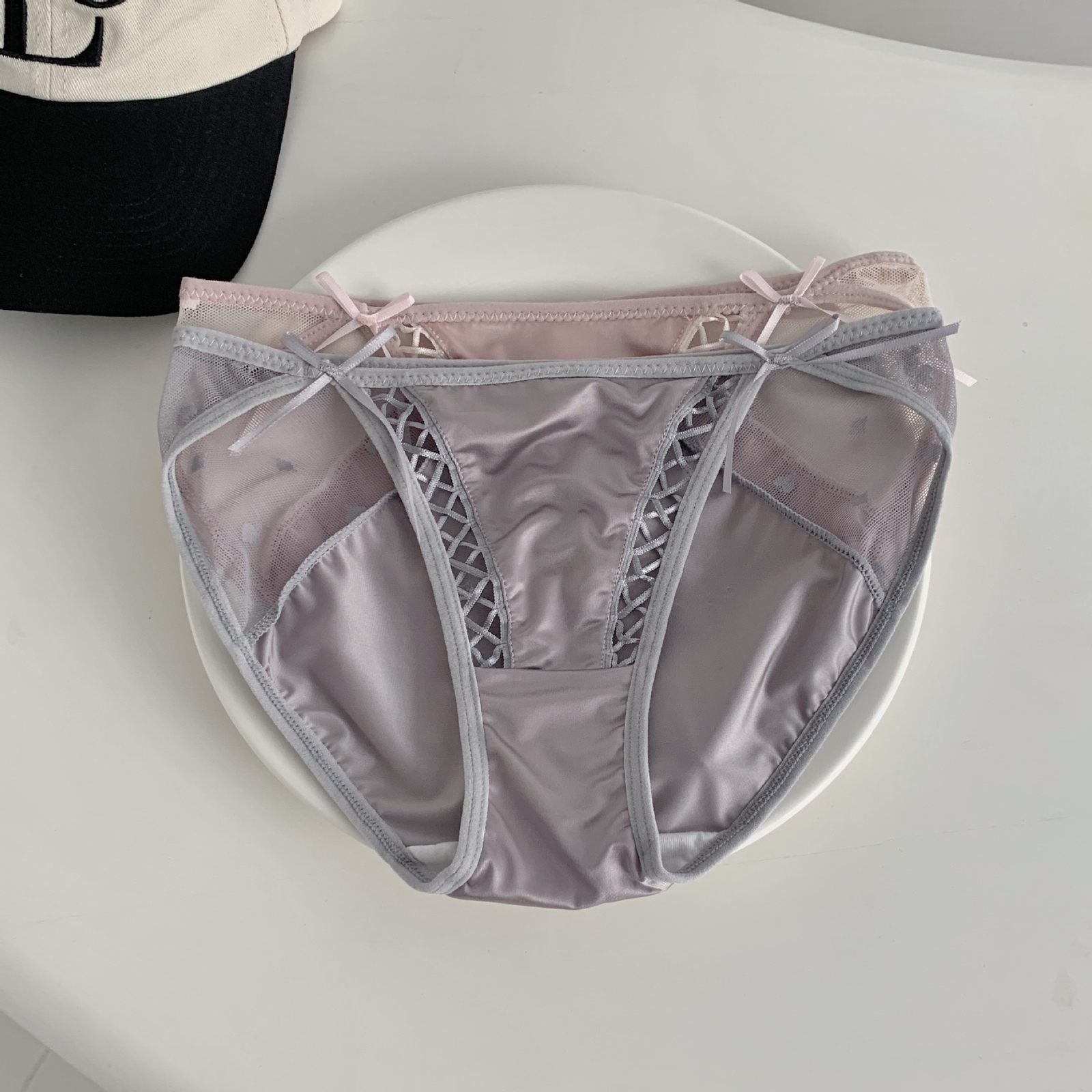 5 Pack Lot Sexy Womens Satin Panties Briefs Sheer Underwear Binikis Lingerie Set