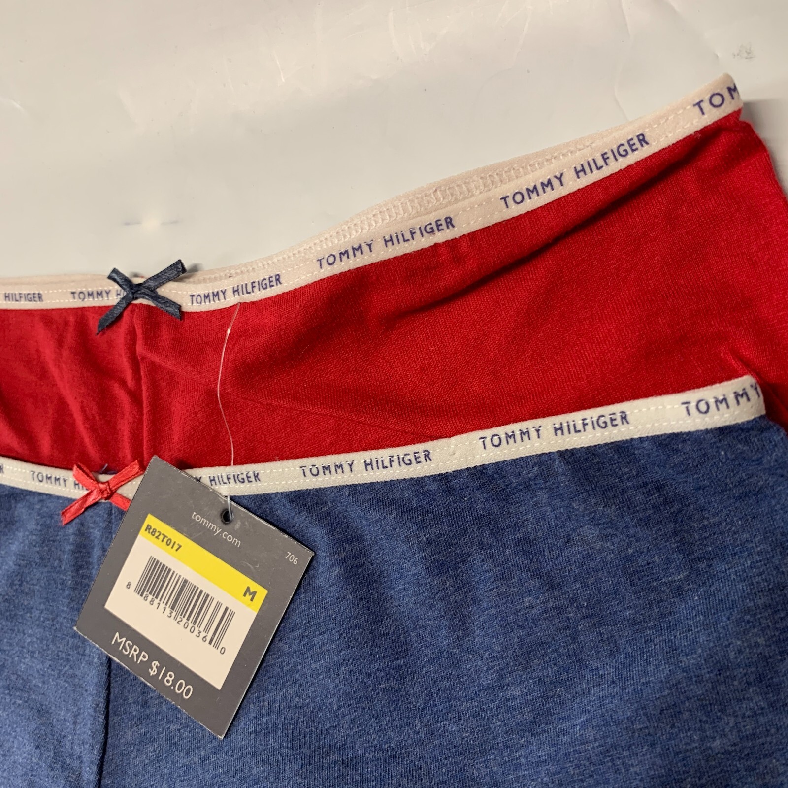NWT TOMMY HILFIGER 2 PACK Boyshort Shortie Cotton Blend Logo Band Panty