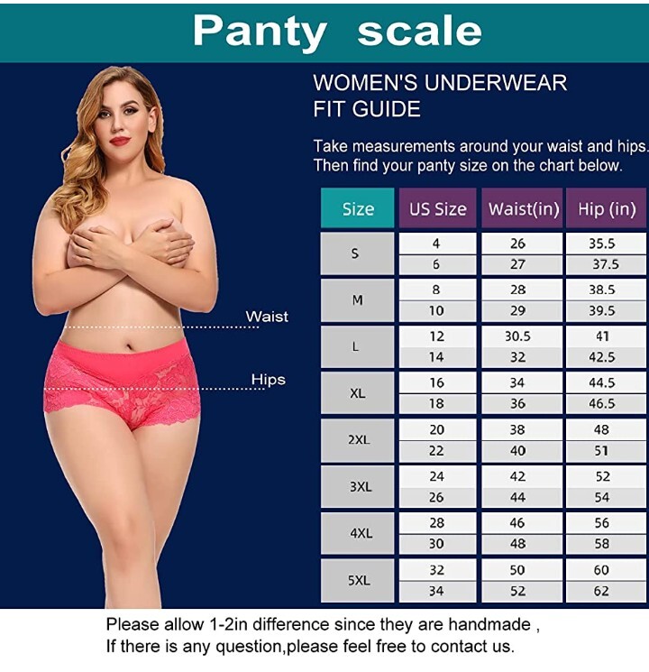 4 Pack of Women’s Underwear Regular & Plus Size Lace Boyshort Panties cheeky
