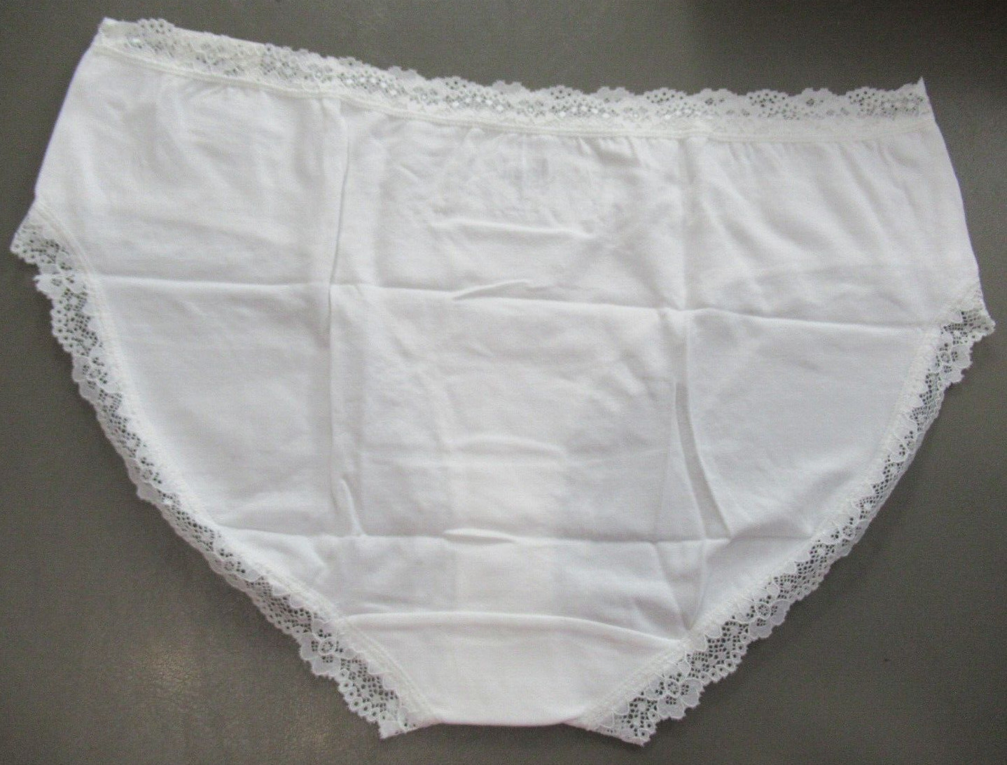 Jenni Women’s Plus Size Lace-Trim Hipster Panty Underwear, Bright White, 1X