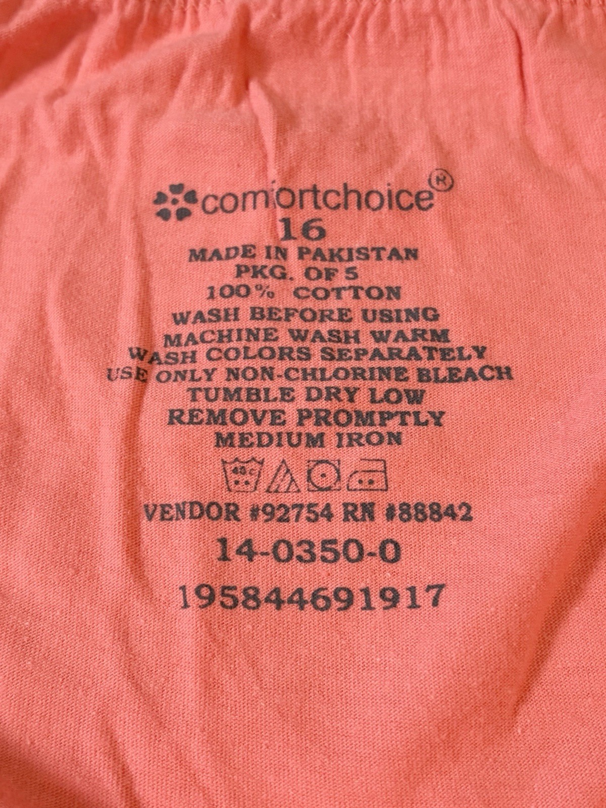 Comfort Choice Panties Cotton Briefs Size 16 5-Pack Tag-Free Full Coverage