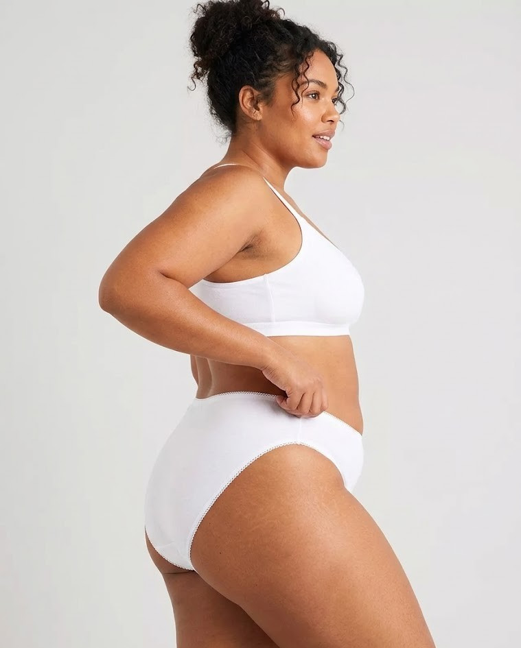 Ladies TU 5 Pack White High Leg Briefs Plus Size Knickers Cotton Rich Stretch