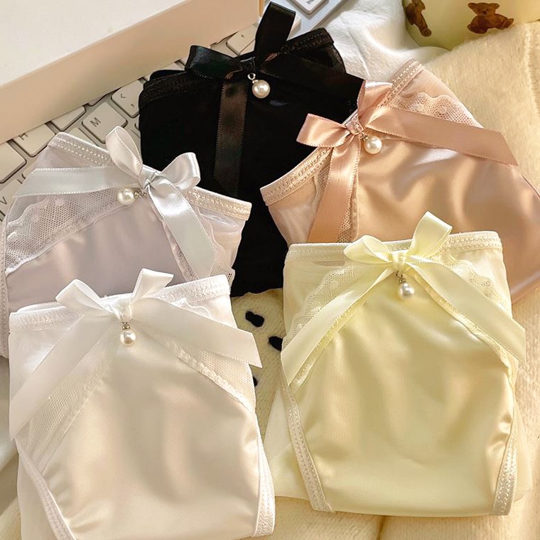 5Pack Lot Womens Satin Panties Bikini Brief Sheer See Through Underwear Lingerie