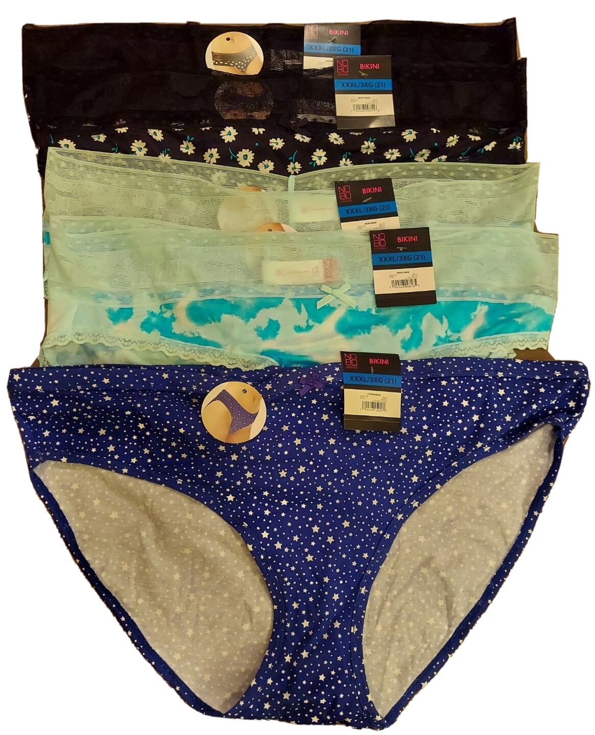 NOBO No Boundaries Bikini Panties/Underwear Size XS~Small~Med~Large~XL~2XL~3XL