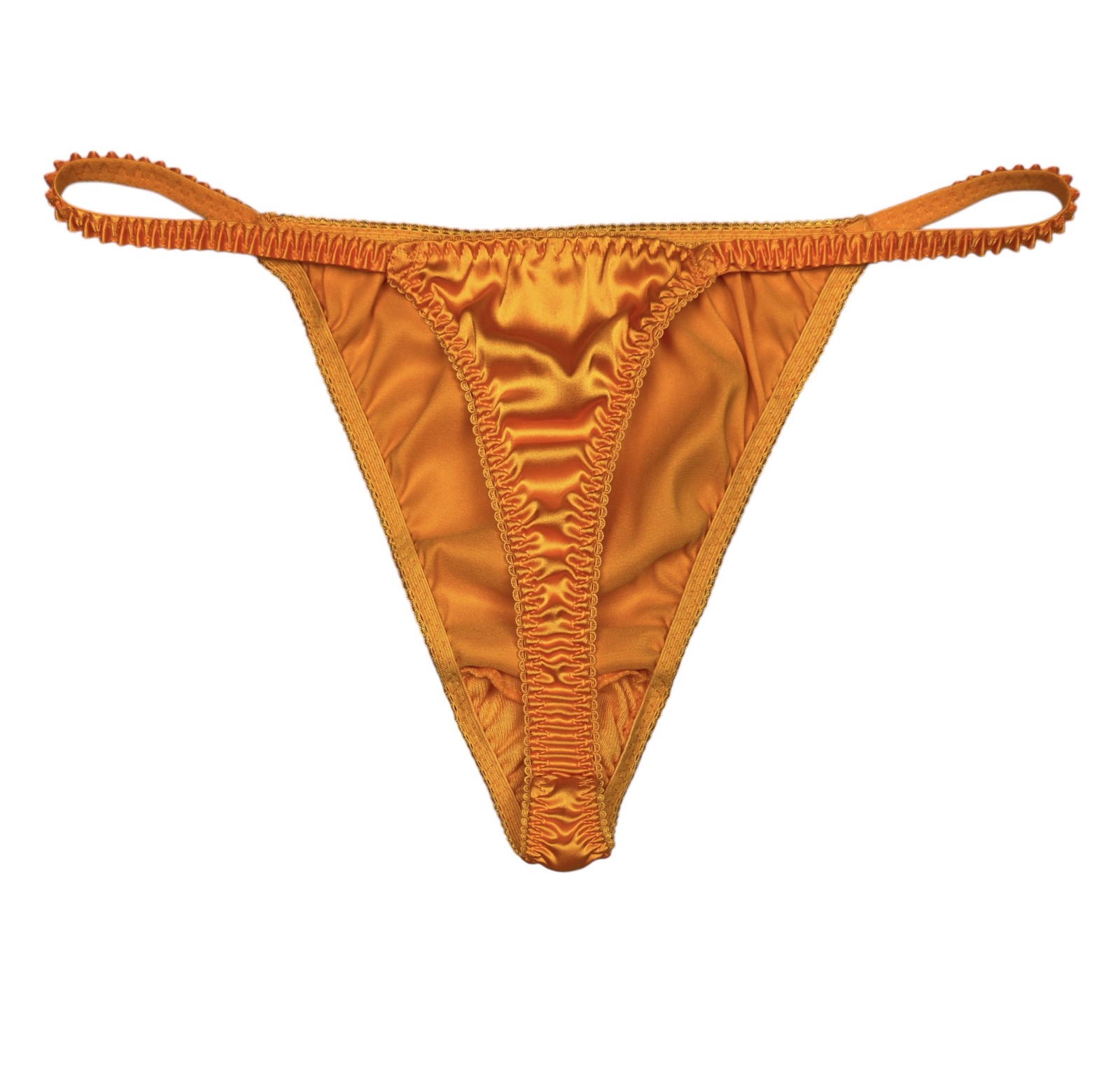 Classic Satin String Thong Orange 2XL