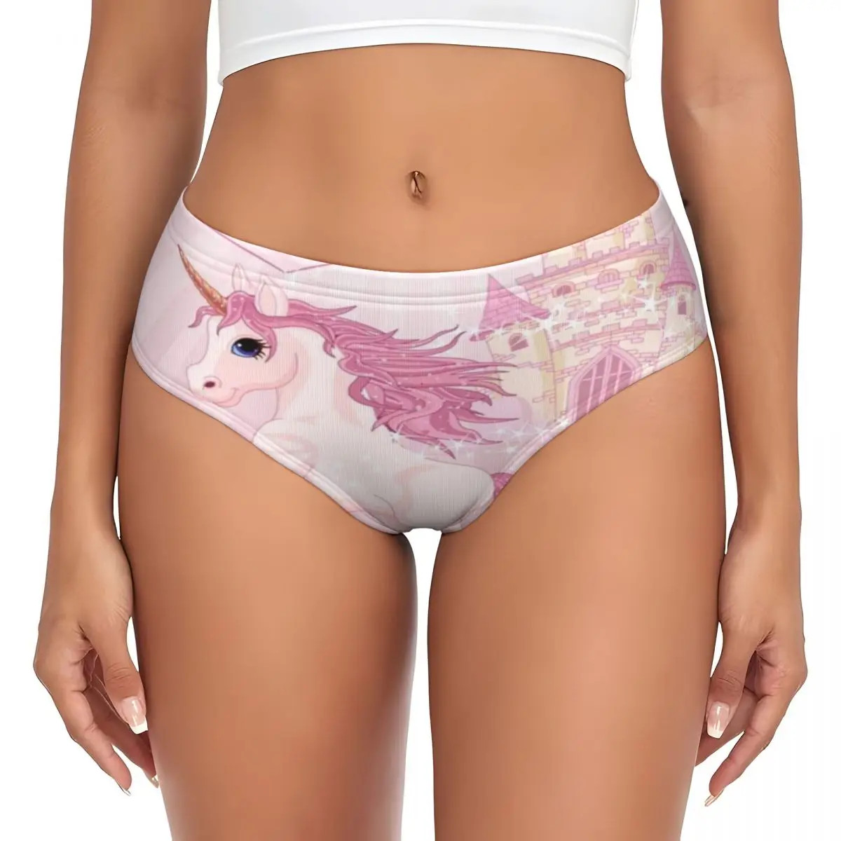 Printed Mid Rise Panties Stretch Soft Breathable Briefs Comfortable Fit Wear