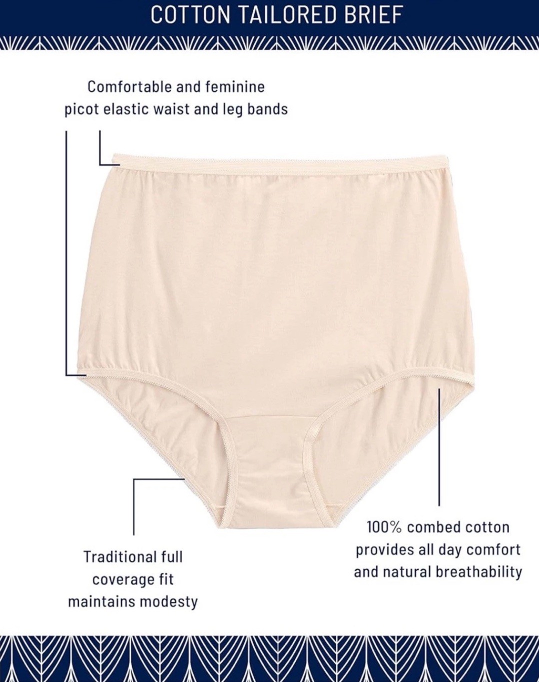 NIP Vanity Fair High Waisted Full Coverage Perfectly Yours PANTY Fawn Sz 12/5X