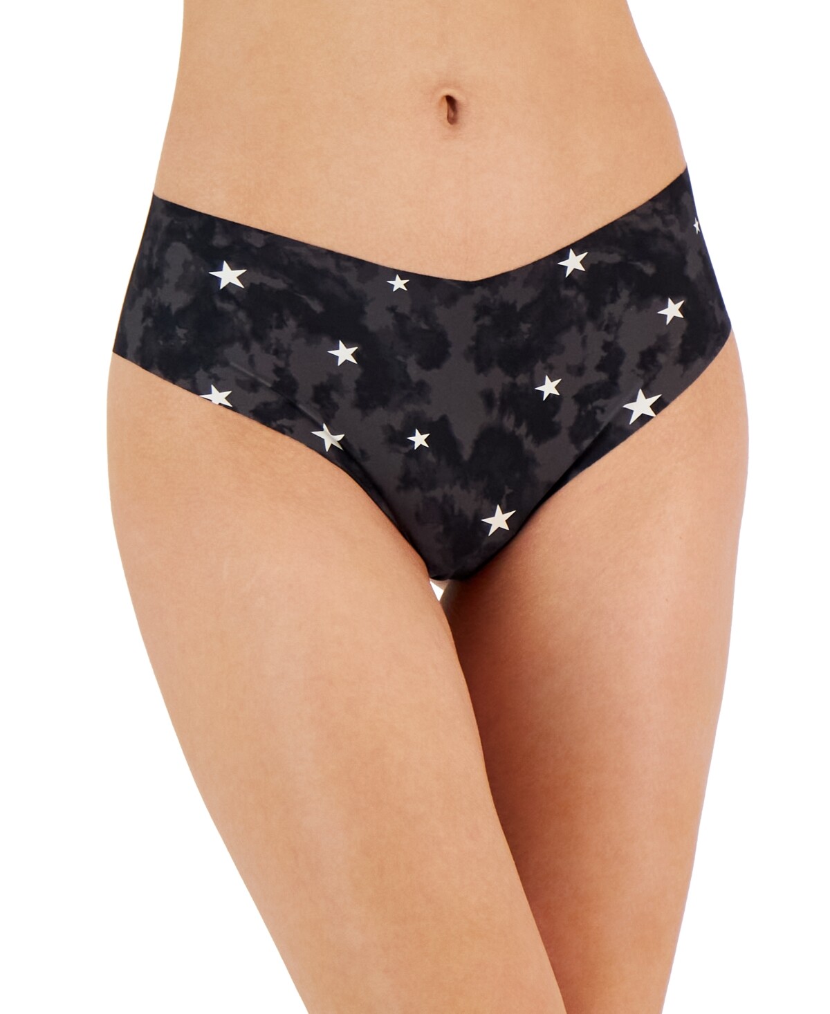 Jenni Women’s No-Show Invisible Bikini Panty Underwear, Black Starry Tie Dye