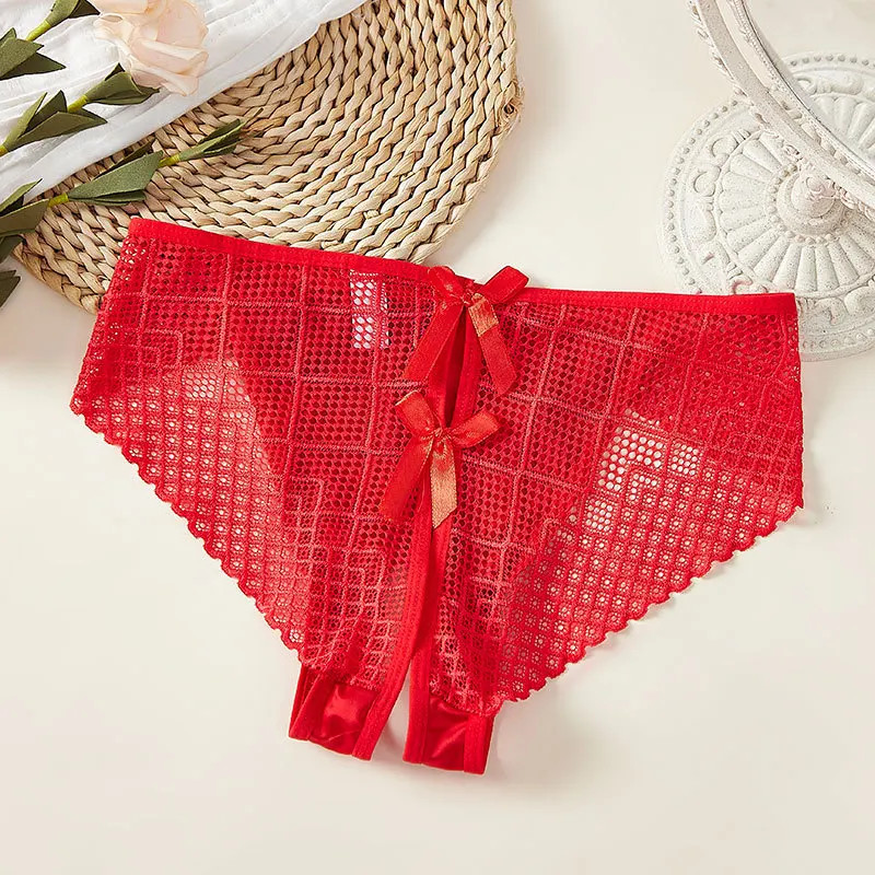 Low Rise Hollow Out Panties Women’s Bow Detail Soft Stretch Comfort Briefs