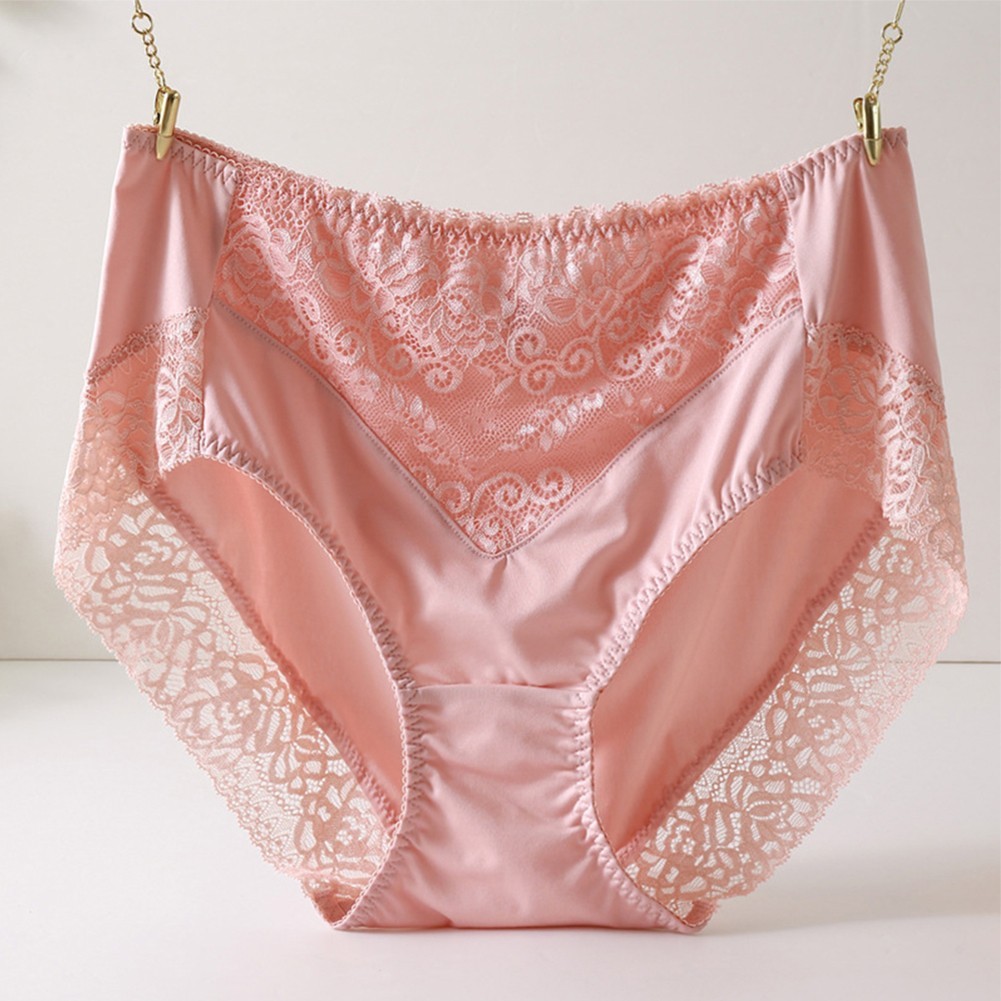 Plus Size Women Panties Soft Daily Underpants Knickers Flower Briefs Underwear