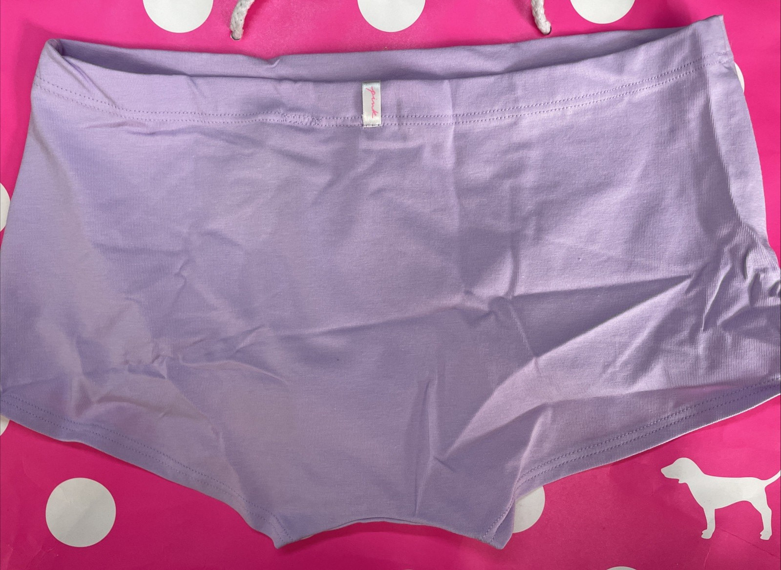 2021 Victoria Secret PINK Low Rise Boyshort Panties Lavender w Citrus NEW L