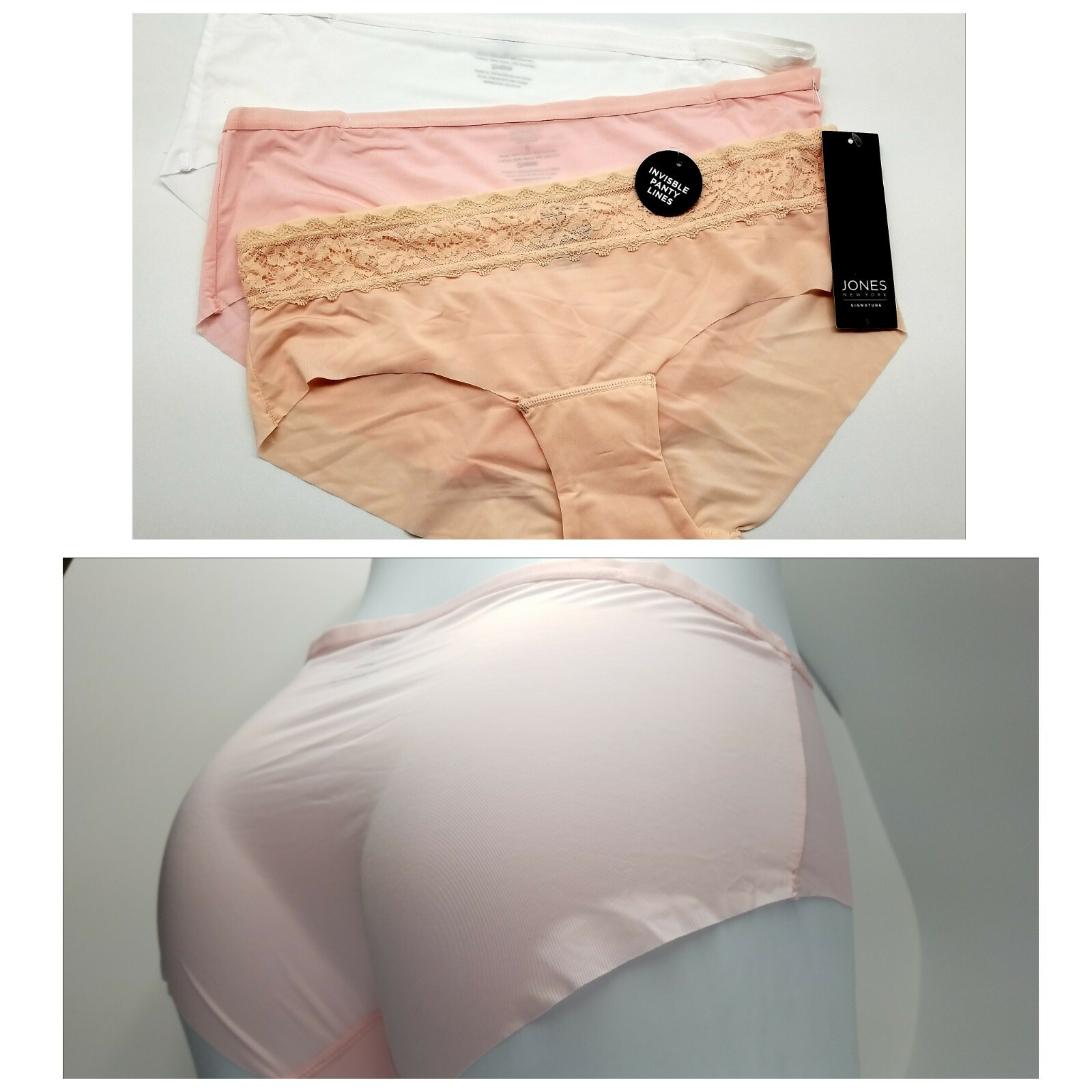 JONES 3-Pack Women’s Small Medium Large XLarge Nudes Invisible Panty Lines $36