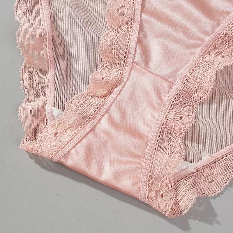 5 Pcs Lot Womens Sexy Satin String Bikinis Panties Silky Briefs Underwear M L XL