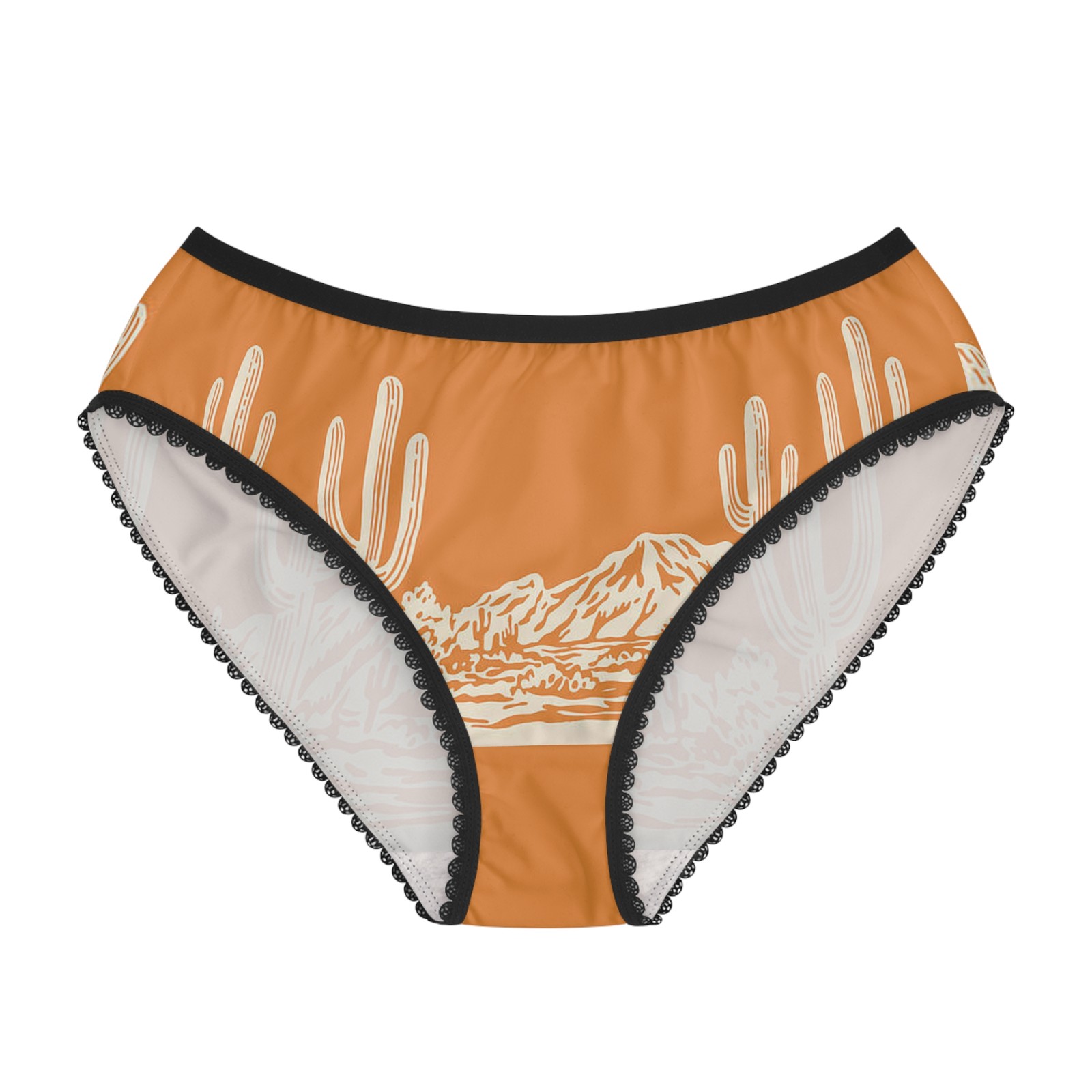 Desert Cactus Landscape Women’s Briefs | Orange Southwestern Print