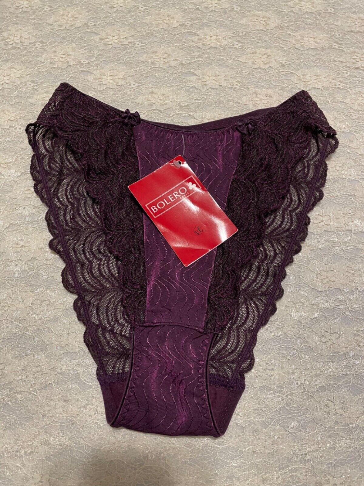 Bolero High Cut Brief Panty S Burgundy 03220 Made in France