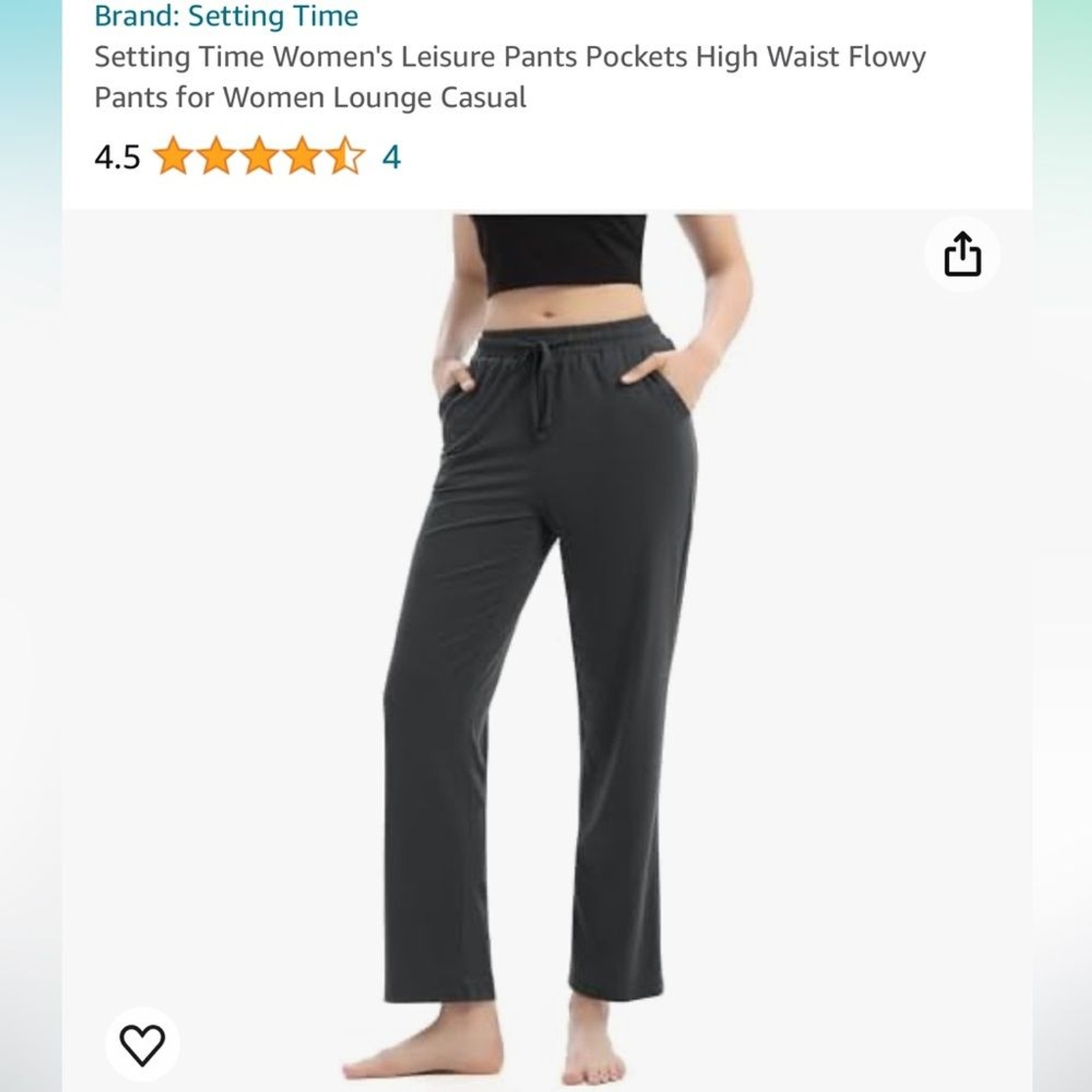 NWT Setting Time women’s leisure flowy pants with pockets for lounge casual