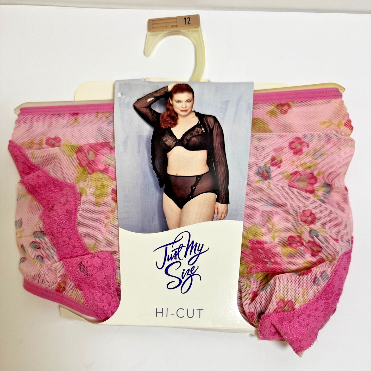Womens Size 12 Just My Size Hi-Cut Panties Underwear Sexy Sheer Vintage 2003 Y2K