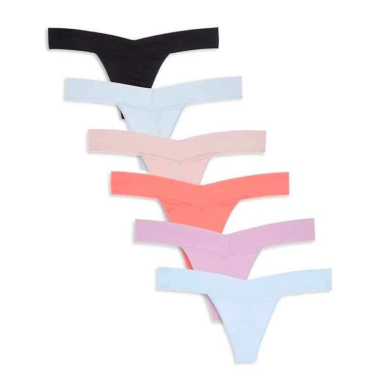 reveal LINGERIE 6-pk Premium Seamless Wicking Tagless No Show Pastel Soft Thongs