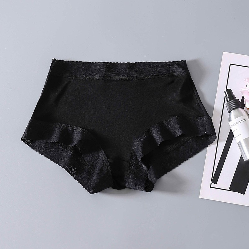 6 Pair Women 100%silk Double Knitted Waist Briefs Panties Underwear Bikini Lace