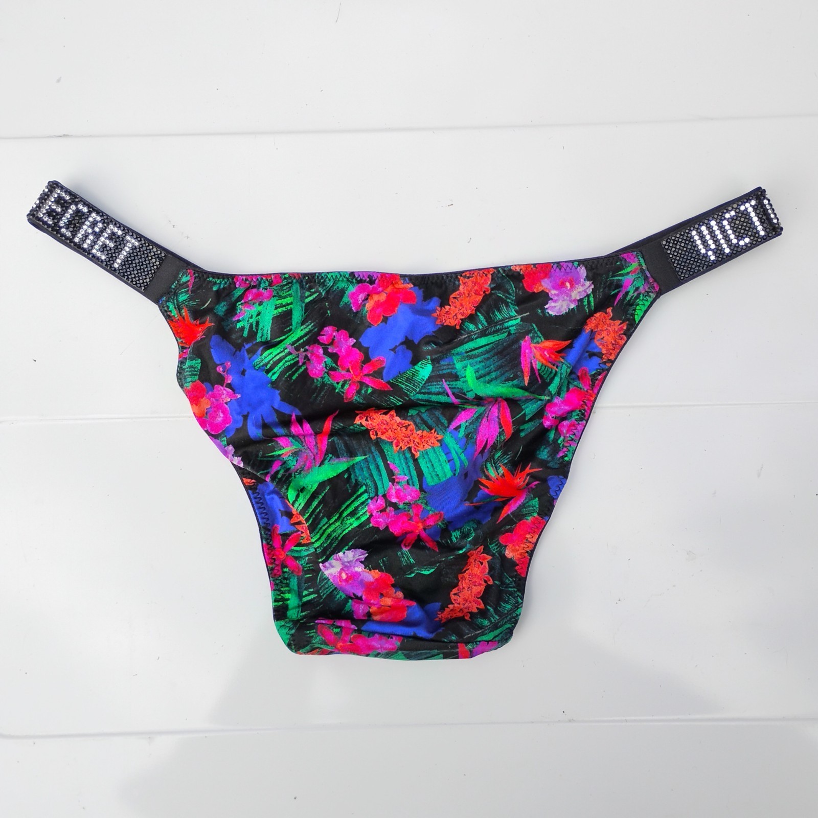 Victoria’s Secret S/P Rhinestone Bling Waist Satin Bikini Panties NWT