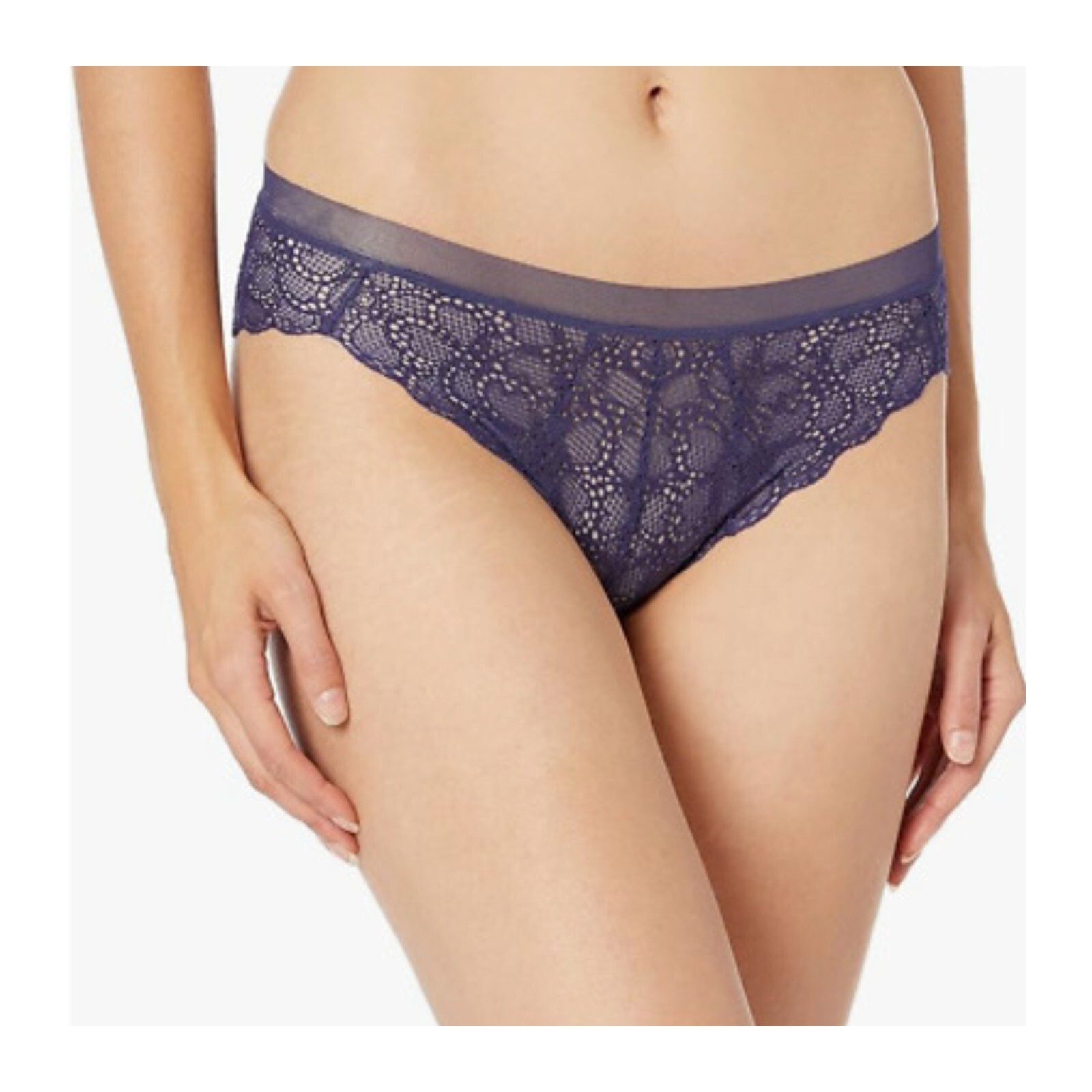 DKNY Women’s SUPERIOR LACE BRAZILIAN Panties Cheeky Blue Lingerie Bikini S