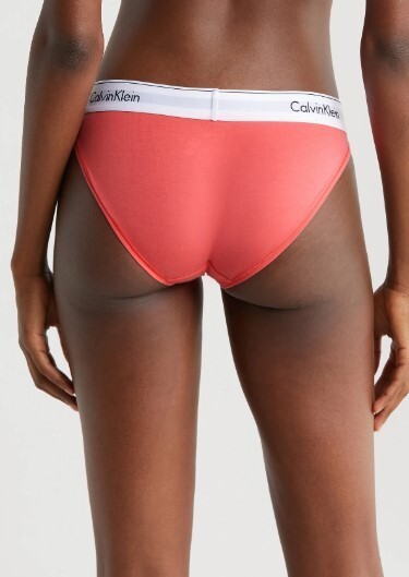NWT Calvin Klein F3787 “Modern” Logo Cotton Bikini, Pink Lilac (650), L