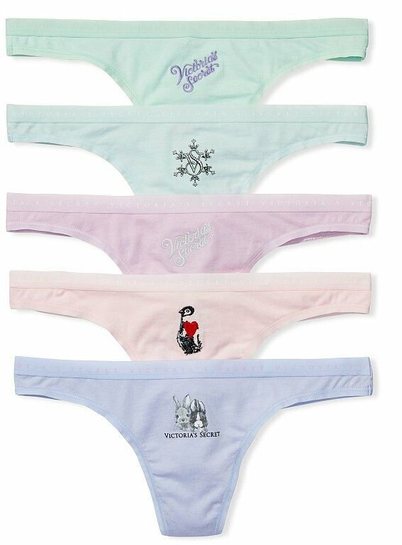New Victoria’s Secret 💜Embroidered💗💕Cotton Thong💜XS,S,M,L,XL💜