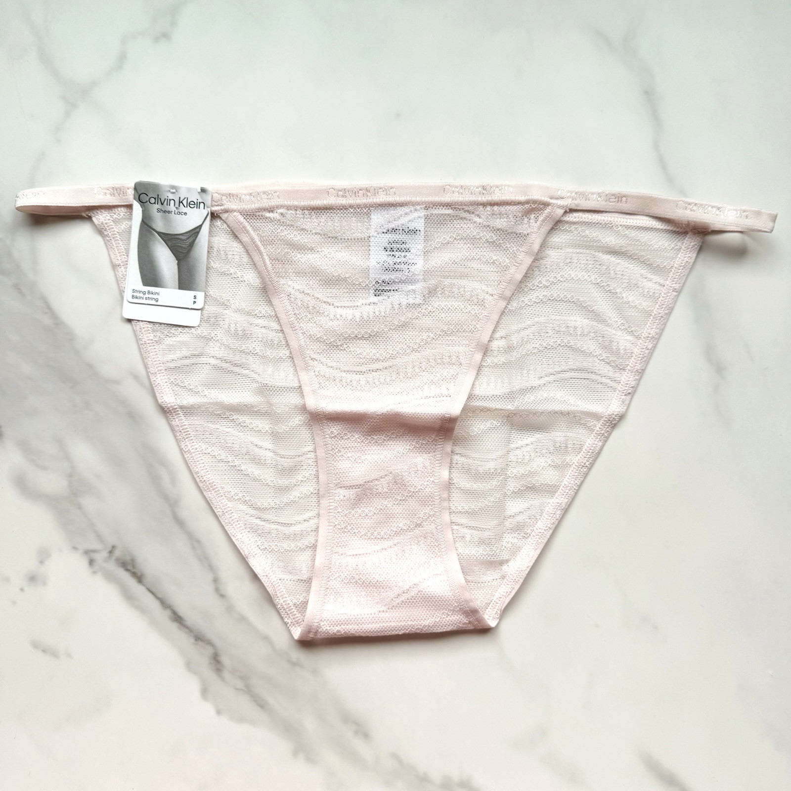 Calvin Klein Allover Lace String Bikini Panty Nymph’s Thigh SZ S/L/XL