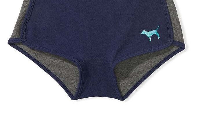 XL Navy Purple Heather Charcoal Grey Cotton Victorias Secret PINK Boyshort Panty