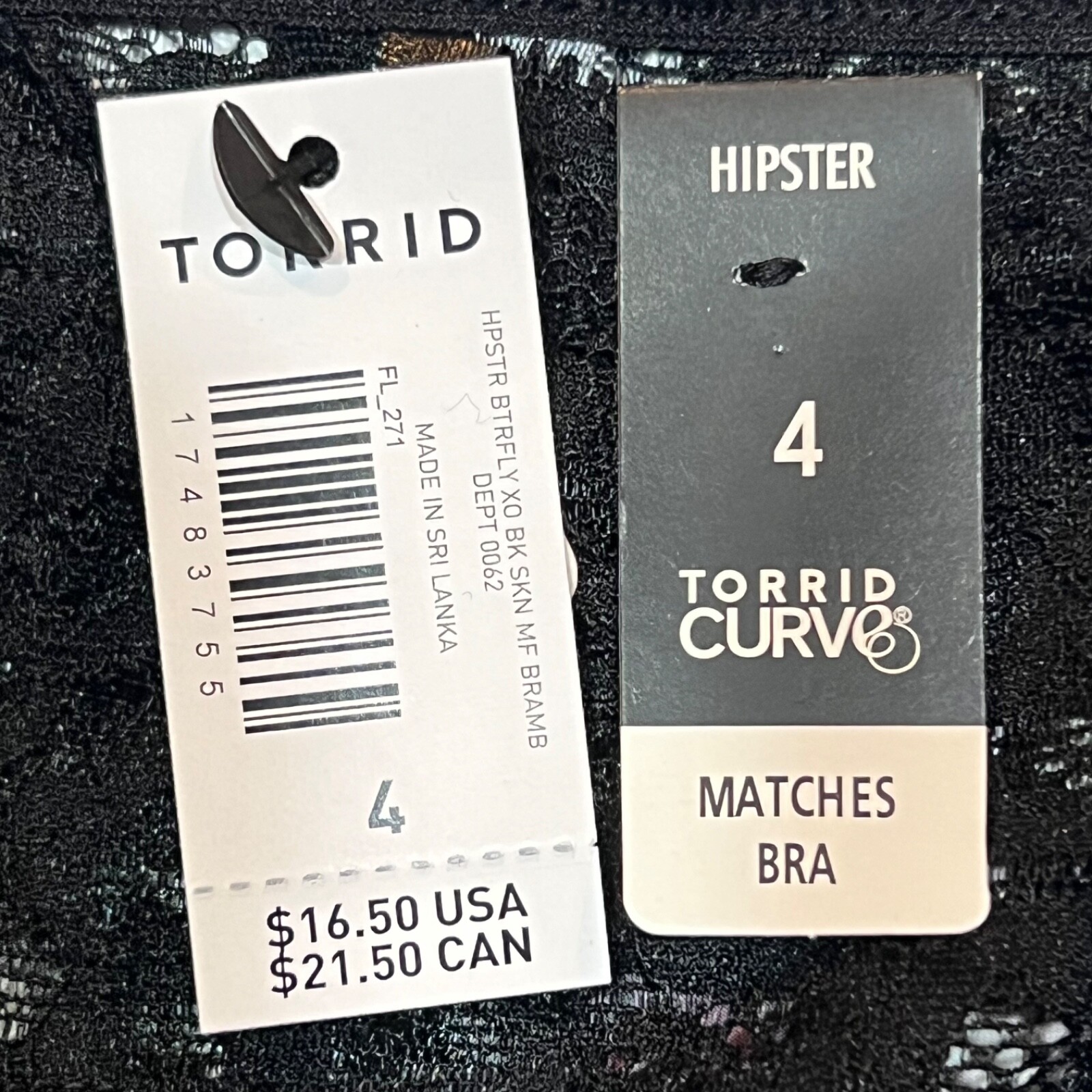 NWT TORRID Hipster Pantie Sz 1X-2X-3X-4X Black Pink Silky Lace