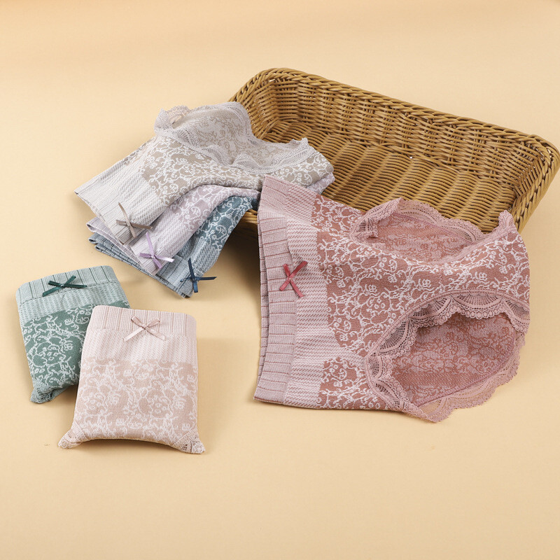 4 Pack Graphene Antibacterial Women Cotton Underwear Panties Softer Mid-waist