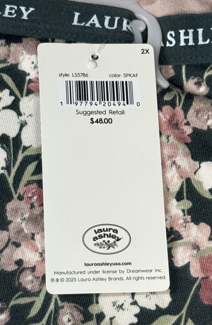 LAURA ASHLEY Womens 5-Pack Brief SUPER SOFT Underwear Panties Polyester Blend 2X