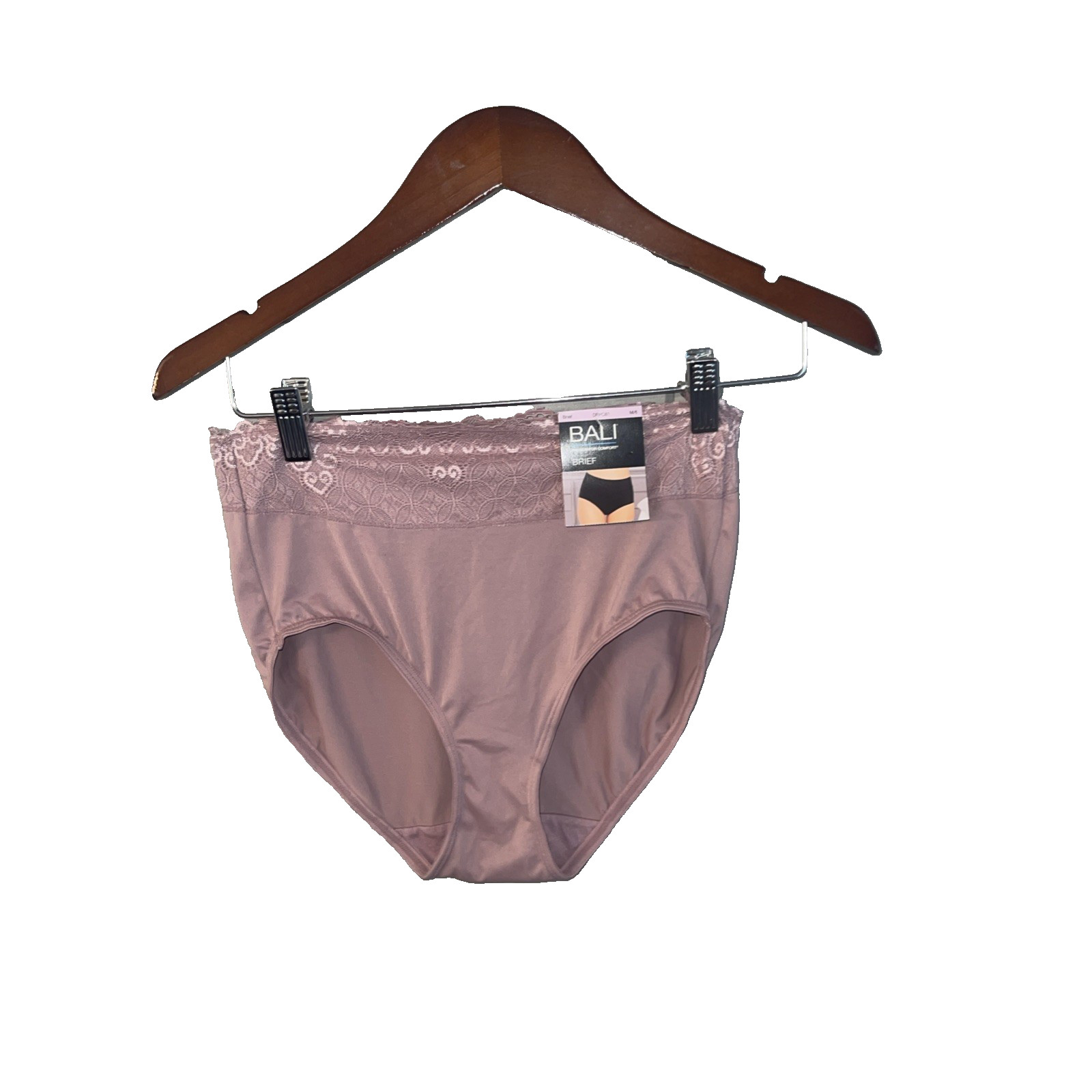 NWT Bali Full Brief Panty Lace Mauve Purple Women’s Medium Sissy Feminine Fairy